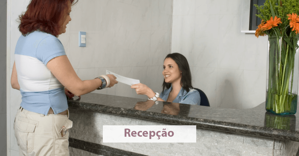 recepção da clínica de estética