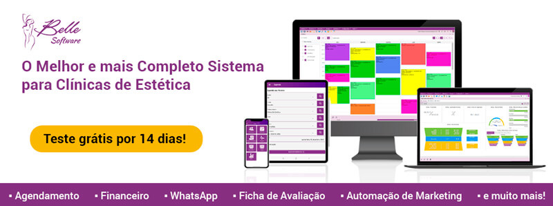 teste por 14 dias grátis o melhor software para clínicas de estética, o Belle Software