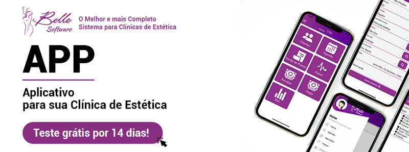 teste por 14 dias grátis o app do melhor sistema para clínicas de estética  e salão de beleza Belle Software