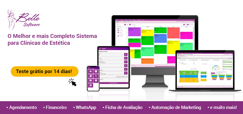 teste grátis do melhor programa para clínica de estética - Belle Software